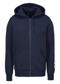 adidas Performance, Herren Kapuzensweatjacke 'ESSENTIALS LINEAR FULL-ZIP HOOD FLEECE', Dunkelblau