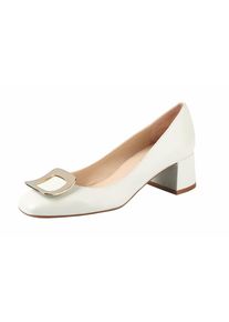Heine, Damen Pumps mit Metall-Elet, Gold / Wei&szlig;