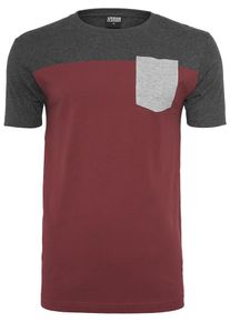 Urban Classics, Herren Tee, Hellgrau / Dunkelgrau / Burgunder