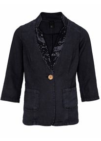 Heine, Damen Blazerjacke mit Pailletten, Nachtblau