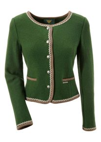 HOHENSTAUFEN, Damen Trachtenstrickjacke, Beige / Hellbraun / Gr&uuml;n