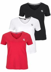 H.I.S. H.I.S, Damen T-Shirts, Himbeer / Schwarz / Weiß