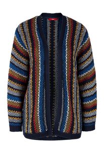 s.Oliver RED LABEL, Damen Cardigan, Kobaltblau / Gelb / Rot