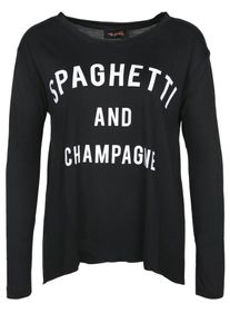 miss goodlife, Damen Longsleeve 'SPAGHETTI', Schwarz / Weiß