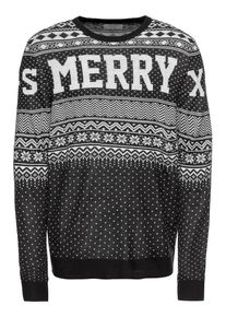 Jack & Jones JACK & JONES, Herren Pullover 'JORFLAKE', Schwarz / Wei&szlig;