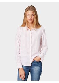 Tom Tailor Denim, Damen Bluse, Pastellpink / Weiß