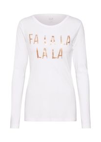 GAP, Damen Shirt 'V-LS FAV CREW NVL', Bronze / Weiß