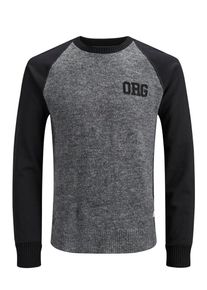 Jack & Jones JACK & JONES, Herren Strickpullover, Dunkelgrau / Schwarz