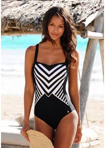 Lascana, Damen Badeanzug, Schwarz / Wei&szlig;