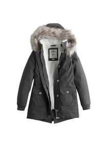 Hollister, Damen Parka 'LD18-DTC TEDDY LINED PARKA', Grau