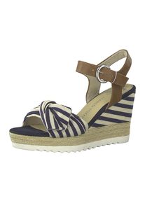 Marco Tozzi, Damen Sandalette, Nude / Marine / Brokat