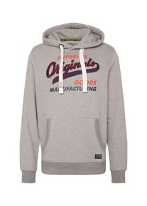 Jack & Jones JACK & JONES, Herren Sweatshirt 'JORVARCITY', Graumeliert / Dunkelrot