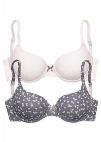 Petite Fleur, Damen B&uuml;gel-BH, Taubenblau / Wei&szlig;