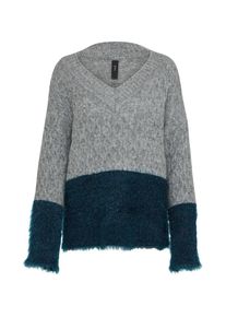 Y.A.S, Damen Strickpullover 'YASVICKY', Grau / Petrol