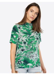 Kaffe, Damen Bluse 'Hanan', Grau / Grün / Weiß