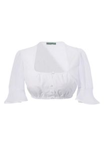 Country Line, Damen Dirndlbluse mit 3/4-&Auml;rmel, Wei&szlig;