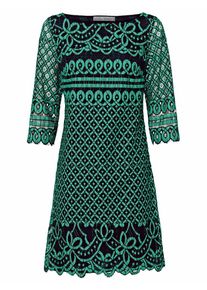 Heine, Damen Spitzenkleid, Grün / Schwarz