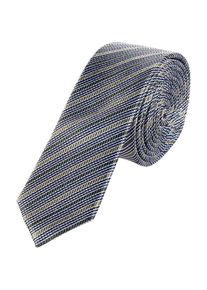 s.Oliver BLACK LABEL, Herren Gestreifte Seidenkrawatte, Blau / Hellbraun / Schwarz