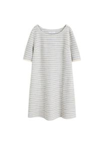 Violeta by Mango, Damen Kleid 'Delia', Taubenblau / Naturweiß