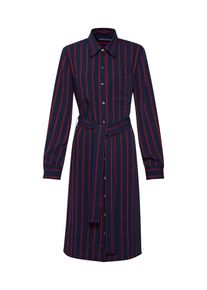 Calvin Klein, Damen Kleid 'FLUID STP SHIRT DRESS LS', Navy / Rot