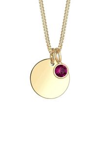 Elli, Damen Kette 'Geburtsstein', Gold / Beere