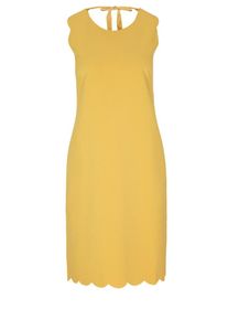 s.Oliver BLACK LABEL, Damen Stretchkleid mit Muschelsaum, Senf