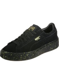 Puma, Damen Sneaker Suede Platform Celebrate W mit Gold-Details, Gold / Schwarz