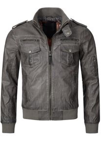 INDICODE JEANS, Herren Bikerjacke 'Inco', Rauchgrau