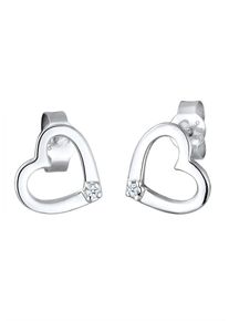 Diamore, Damen Ohrringe 'Herz', Silber