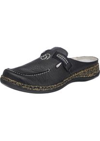 Rieker, Damen Clog mit Klettverschluss, Schwarz
