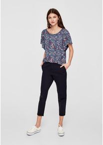 s.Oliver RED LABEL, Damen Jerseyshirt, Blau / Dunkelrot / Weiß