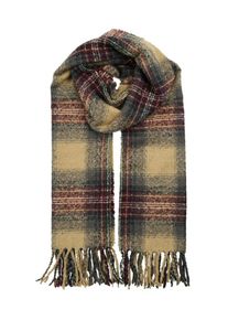 Pieces, Damen Schal, Beige / Rostbraun / Dunkelgrün