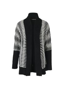 emoi, Damen Strickjacke, Schwarz / Naturweiß
