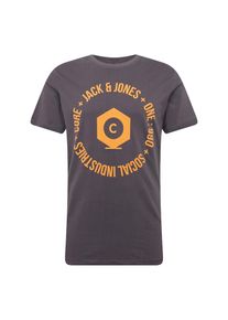 Jack & Jones JACK & JONES, Herren Shirt 'AUBA', Dunkelgrau / Orange