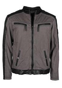 Mustang, Herren Lederjacke 'Pedro', Grau / Anthrazit