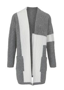 Heine, Damen Strickjacke, Grau / Offwhite