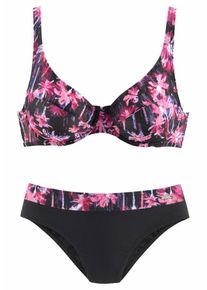 Venice Beach, Damen Bügel-Bikini, Dunkelpink / Schwarz