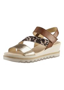 Gabor, Damen Sandalette, Beige / Cognac / Mokka / Gold