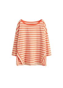Violeta by Mango, Damen T-shirt 'Orangina', Orange / Naturweiß