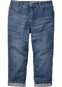sheego Denim, Damen ¾ -Jeans mit Used-Effekten, Blue Denim