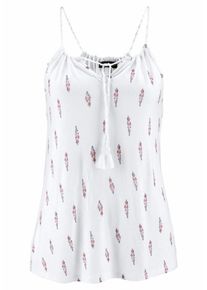 Lascana, Damen Strandtop, Pfirsich / Wei&szlig;