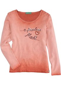 Country Line, Damen Trachtenshirt mit Paillettenstickerei, Orange