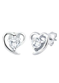Elli, Damen Ohrringe 'Herz', Silber