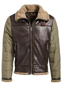 Khujo, Herren Jacke 'CARDS', Hellbeige / Dunkelbraun / Oliv