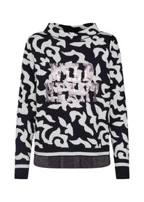 monari, Damen Pullover, Schwarz / Weiß