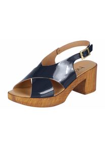 Heine, Damen Sandalette in Lack-Optik, Navy