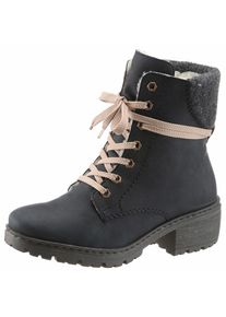 Rieker, Damen Winterstiefelette, Dunkelblau / Grau / Rosa