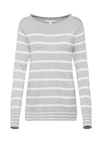 Esprit, Damen Pullover 'Swtr colblock Sweaters', Hellgrau / Wei&szlig;