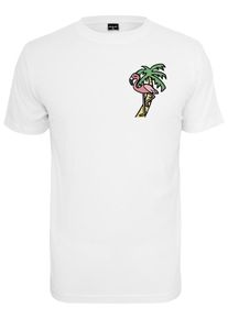 Mister Tee, Herren T-Shirt 'Flamingo', Gelb / Grün / Hellpink / Weiß