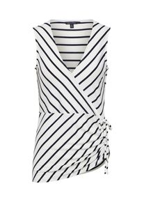 Banana Republic, Damen Top 'SL SOFT STRETCH WRAP TOP', Dunkelblau / Weiß
